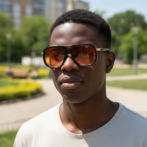 Nouvelles Lunettes de <span class=keywords><strong>Soleil</strong></span> Homme Tendance Style Europé<span class=keywords><strong>en</strong></span> et Américain, Double Pont, Rétro, Uniques, Polyvalentes, pour la Photographie de Rue, Protection UV400 - Product Image 3
