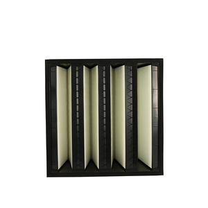 Merv 15 Wát loại không khí cao khối lượng khung nhựa V ngân hàng fiberglasss kết hợp thông gió <span class=keywords><strong>HVAC</strong></span> Bộ lọc không khí cho trung tâm phòng sạch - Product Image 4