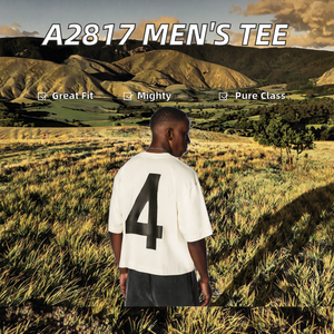 A2817 Men's Basic Crew Neck T-<b>Shirt</b> Customized Screen Printed Solid Color Soft Woven Fabric No Brand - Product Image 2