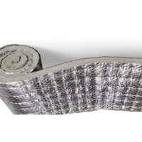 Couverture en laine de roche grillagée en feuille d'aluminium-Rouleau d'isolation de bâtiment à faible teneur en chlorure, antirouille, résistant au feu et insonorisé
