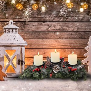 Pièce maîtresse <span class=keywords><strong>de</strong></span> noël décoration <span class=keywords><strong>de</strong></span> table 3 chandelier baies rouges pommes <span class=keywords><strong>de</strong></span> <span class=keywords><strong>pin</strong></span> table artificielle guirlande <span class=keywords><strong>de</strong></span> noël bougeoir - Product Image 5
