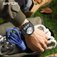 Reloj Deportivo Digital de Cuarzo Multifuncional SANDA 6237 con Esfera Rectangular y Correa de TPU, Perfecto para Aventuras al Aire Libre, Reloj de Pulsera para Hombre