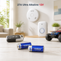 Baterai Alkaline A27 12V 27A Anti Bocor, Daya Tahan 5 Tahun untuk Sensor Nirkabel Bel Pintu OEM MOQ 2000