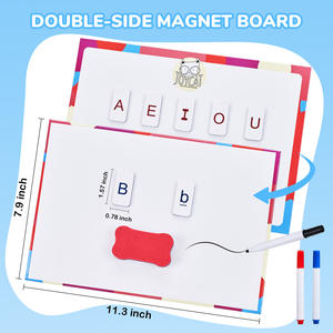Joycat磁性塑料蒙台梭利益智玩具英语阿拉伯字母数字符号几何形状贴纸儿童 - Product Image 3