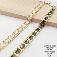 XUPING Bijoux en gros Bracelet jonc pour homme en cuivre plaqué or, style Hip Hop Rapper, chaîne maille cubaine entièrement pavée de pierres