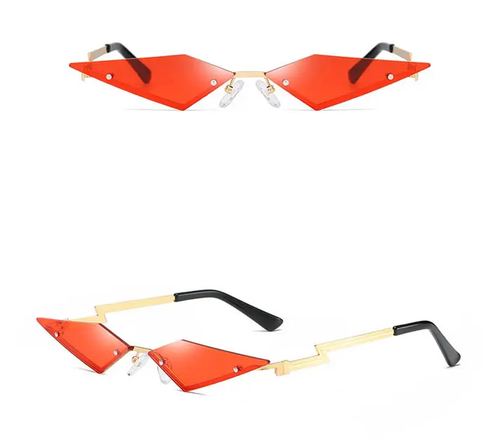 New design irregular glass lens with variable foot threadstylish metal sunglasses
