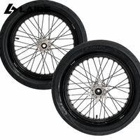 Ensemble de roues à rayons Supermoto Sur Ron Ultra Bee 17 pouces 17x2.5 17x3.5 avec pneus et chambres à air multicolores, montage direct pour moto tout-terrain électrique