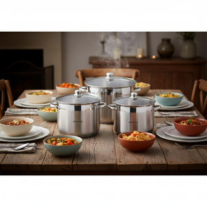 Meilleures ventes d'ustensiles de cuisine commerciaux en acier inoxydable Ensembles de casseroles à faible teneur en sauce Cuisine à <span class=keywords><strong>induction</strong></span> Cuisine Design minimaliste - Product Image 4