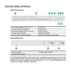 Switch Ethernet H3C S5570S-30MS-UPWR-EI de Alto Rendimiento, 24 Puertos BASE-T de 2.5G, 6 Puertos SFP Plus BASE-X de 1G/10G, SNMP, 688Gbps - Product Image 2
