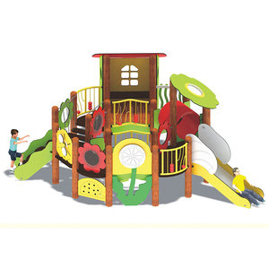 Moétrie utilisé garderie équipement de terrain de jeu coloré en bois en plein air structure de jeu pour jardin d'enfants - Product Image 1