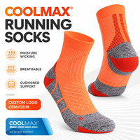 Chaussettes de course CoolMax, chaussettes de sport rembourrées, chaussettes de sport respirantes et anti-humidité pour hommes et femmes, logo personnalisé