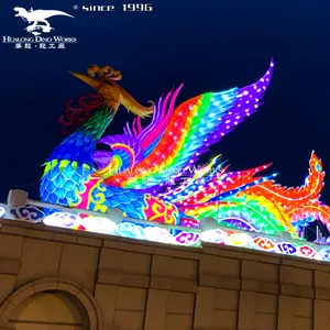 Outdoor Park Decoration Traditional Chinese Dragon and Phoenix Lantern