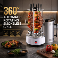 Gril BBQ Électrique Coréen Sans Fumée, Machine à Kebab Rotative Automatique d'Intérieur, Four Vertical à Brochettes pour Fêtes, en Métal