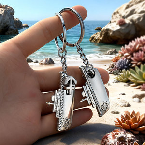 Customised nautical keyring charms, nautical club commemorative gifts, metal cruise ship pendants, car keyrings - Product Image 3