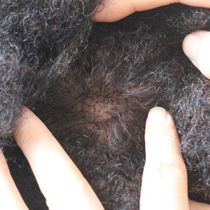 Tête de mannequin en cheveux humains 100% afro de 8 pouces pour la pratique du tressage, poupée mannequin afro-américaine pour la coiffure - Product Image 6