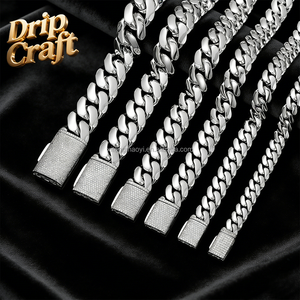 <span class=keywords><strong>Catena</strong></span> <span class=keywords><strong>Cubana</strong></span> Hip Hop 14K-18K in <span class=keywords><strong>Acciaio</strong></span> Inossidabile 904L Placcato Oro, Argento, Oro Rosa, 6mm-22mm, Logo Laser Gratuito - Product Image 3