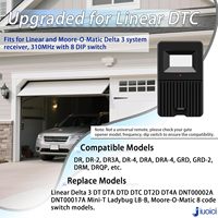 Transmisor remoto para garaje de 310MHz con 8 interruptores DIP, controlador de apertura de puertas con clip para visera, compatible con DTA DTD DTC