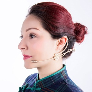 Micrófono dorado con cable, micrófono de escenario de abeja para colgar en el oído para profesores y estudiantes, disponible en color de piel - Product Image 1