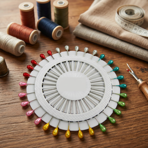 AA0042 Pearl Head Pins | Pearl Head Pins <b>Set</b> with Colorful Heads for <b>Sewing</b> Quilting Craft Projects Portable Plastic Pin Wheel - Product Image 1