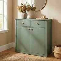 Buffet de rangement moderne et minimaliste, gain de place, durable, 2 tiroirs, 2 portes, montage facile, pour salon et entrée