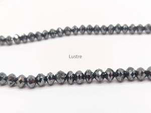 Perles de pierre rondes facettées noires, brin lâche, fabrication de bijoux, collier, authentique, 100% naturel, évalué par un tiers par Lustre - Product Image 2