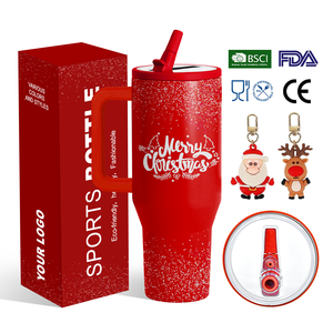 Ly giữ nhiệt Giáng sinh bằng thép không gỉ tùy chỉnh YEWAY, cốc cà phê, ly du lịch cách nhiệt chân không, ly Giáng sinh 40oz có tay cầm - Product Image 1