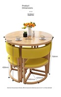 Table Ronde Nordique en Bois Massif Haut de Gamme en Promotion – Écologique, Durable et Imperméable pour Banquets, Salons et Salles de Conférence