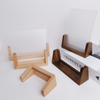 Support de menu de table en bois et acrylique personnalisé en forme de U, cadre photo en bois de hêtre et noyer pour restaurant et hôtel