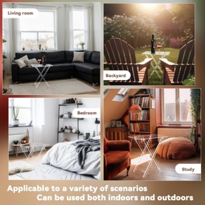 Acrylic có thể gập lại TV Bàn ăn tối cho ăn Snack cà phê giường bàn bên phòng khách đồ nội thất nhà bếp lắp ráp dễ dàng - Product Image 6