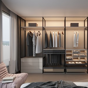 Kingliye Contemporary Design Aluminum Alloy Bedroom <strong>Cupboards</strong> Modern Walk-in Closet Wardrobe Systems <strong>Grey</strong> ISO9001 Certified for - Product Image 1