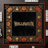Expédition Rapide Tapis de Mahjong Américain Personnalisé Nouveauté Halloween 2026 Imperméable Antidérapant en Caoutchouc Style Décor Gothique