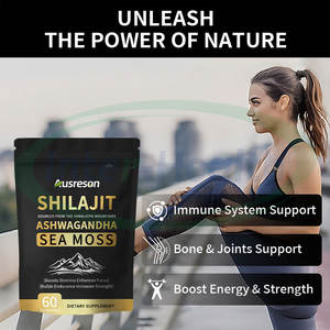 Suplemento Orgánico 4 en 1 Ausreson OEM: Shilajit, Musgo Marino, Ashwagandha y Melena de León en Gomitas - Product Image 2