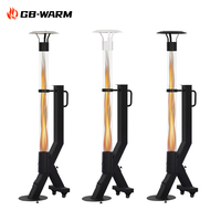 10 ans d'expérience Usine Nouveau Design Debout Mobile Visible Flamme Extérieur Chauffage à granulés de bois