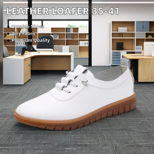 Damen Loafer Schuhe aus echtem Leder Weiche Sohle Atmungsaktive Espa drilles für alle Jahreszeiten-Einzels chuh größen 35-41 - Product Image 2