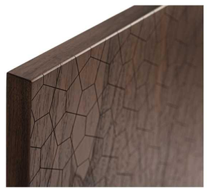 Panneau multicouche <span class=keywords><strong>de</strong></span> portes d'armoire en placage <span class=keywords><strong>de</strong></span> <span class=keywords><strong>noyer</strong></span> noir, surface <span class=keywords><strong>de</strong></span> grain <span class=keywords><strong>de</strong></span> bois texturé, ventes directes d'usine <span class=keywords><strong>de</strong></span> cuisine moderne - Product Image 3