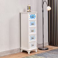 Armoire à tiroirs verticale en bois massif moderne, couleur bois naturel, tiroirs mobiles - Design gain de place pour salon, chambre, salle à manger