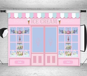 7x5FT Glace Crème Toile De <span class=keywords><strong>Fond</strong></span> du Parti Mignon Rose Photo <span class=keywords><strong>Studio</strong></span> Salon Porte Fenêtre Gâteau Princesse Fête D'anniversaire Bannière Papier Peint - Product Image 1
