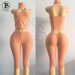 Nuova <span class=keywords><strong>Tuta</strong></span> Intera da Donna 2026, Sexy, <span class=keywords><strong>a</strong></span> <span class=keywords><strong>Righe</strong></span>, in Maglia, Casual, con Scollo <span class=keywords><strong>a</strong></span> V, Schiena Scoperta, Halter, Aderente - Product Image 5
