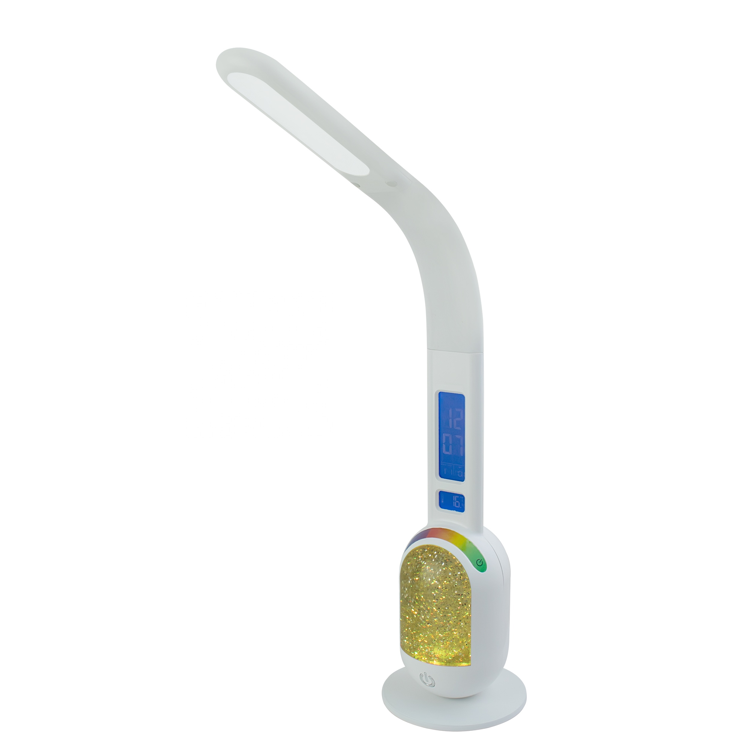 Многофункциональная Роскошная Современная сенсорная Настольная лампа с сияющими блестками будильник с отображением температуры и времени