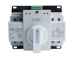 Interruptor de transferencia automática de doble potencia tipo MCB 2P 4P 63A 100A 125A ATS Disyuntor Interruptor eléctrico ATS