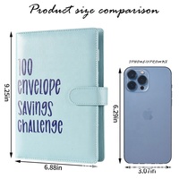 Nouveauté : Carnet de budget personnalisé A5 avec reliure magnétique, défi d'épargne de 100 enveloppes, planificateur budgétaire, couverture en cuir PU, vente en gros