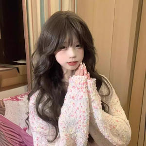 Nouvelle perruque pour femmes aux <span class=keywords><strong>cheveux</strong></span> longs, grosses vagues, boucles, ondulations de l'eau, simulation naturelle de Lolita, style de couverture complète de la tête douce - Product Image 4