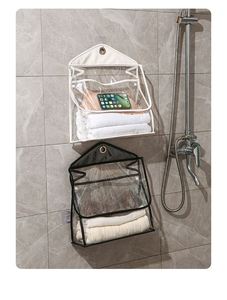 Wholesale <b>Portable</b> PVC Transparent Bathroom <b>Shower</b> Wash Waterproof Wall Hanging Single Tier Clothes Storage Bag Travel-Ready - Product Image 3