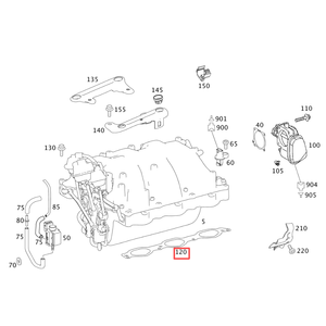 Junta Inferior do Coletor de Admissão A2721412380 A2721412180 para Motores Mercedes-Benz M272 / M273 Classe C, Classe E, Classe S 2005-2014 - Product Image 5