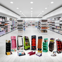 Présentoir de supermarché avec crochets présentoir en carton ondulé pour chaussettes et brosses à dents pour articles accrochés