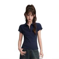 Camisetas Polo con Logotipo Personalizado, Cuello Solapa de Alta Calidad, Tops Cortos Deportivos para Mujer, Ropa Deportiva, Ropa de Gimnasio y Fitness