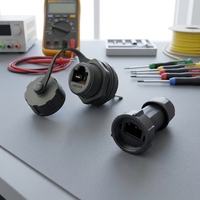 Connecteur femelle RJ45 étanche Lshitech Aviation Plug, adaptateur Ethernet industriel haute vitesse pour la communication de données 8p8c