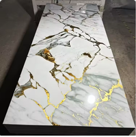 Panneau mural en PVC doré moderne, imperméable, de qualité supérieure, effet marbre UV, pour usage domestique et en salle de sport – Vente chaude