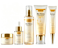 Kit de Soins Visage Coréens au Venin d'Abeille Bio et Naturel, Végan, 5 Pièces, Marque Blanche OEM, Nourrissant, Anti-Âge, Éclaircissant, Traitement Anti-Acné
