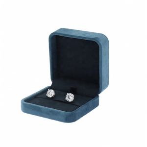 Luxury Microfiber <b>Earring</b> Stud Hinged <b>Box</b> Custom Logo Branded Jewelry Packaging Case Small <b>Gift</b> <b>Box</b> Bulk Manufacturer Direct - Product Image 5